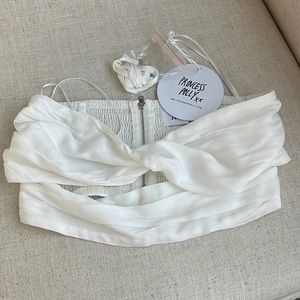 White Strapless Top